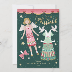 Cartes Pour Fêtes Annuelles Poupée en papier d'ange de Noël