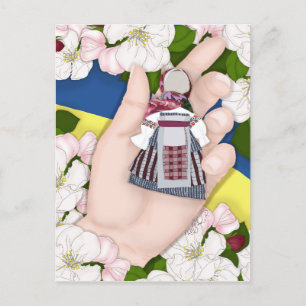 Cartes Pour Fêtes Annuelles Poupée folklorique ukrainienne, Motanka et fleur d