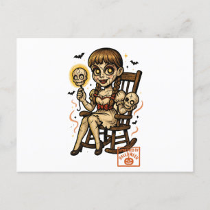 Cartes Pour Fêtes Annuelles Poupée hantée vers le haut - Halloween Déplaisante