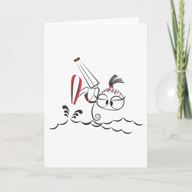 Cartes Pour Fêtes Annuelles Poupée kitesurf (Devant)