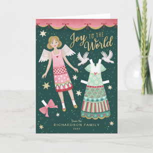 Cartes Pour Fêtes Annuelles Poupée Papier Angel de Noël pliée