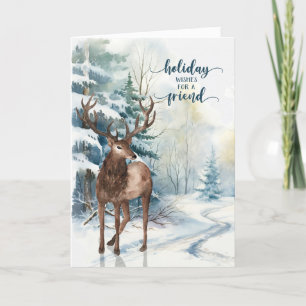 Cartes Pour Fêtes Annuelles pour Ami Reindeer Winter Forest Noël