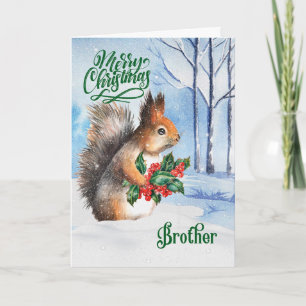Cartes Pour Fêtes Annuelles pour Brother Christmas Squirrel Winter Woodland