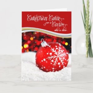 Cartes Pour Fêtes Annuelles pour Cousin Christmas Cheer Red Snowflake Orament