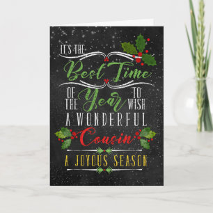 Cartes Pour Fêtes Annuelles pour Cousin Meilleur temps de l'année Marque de No