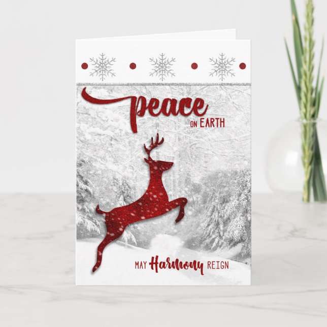 Cartes Pour Fêtes Annuelles pour enseignant de yoga / instructeur Noël Paix (Devant)