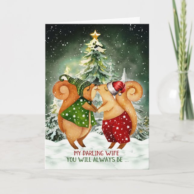 Cartes Pour Fêtes Annuelles pour Femme Sweet Squirrel Aimer Noël (Devant)