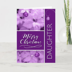 Cartes Pour Fêtes Annuelles pour fille Lavande de Noël Purple Poinsetta