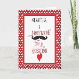 Cartes Pour Fêtes Annuelles Pour grand-père Moustache Saint-Valentin Coeurs ro