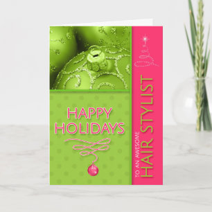 Cartes Pour Fêtes Annuelles pour Hair Stlist Noël Hot rose Lime Vert