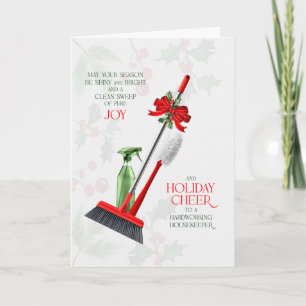 Cartes Pour Fêtes Annuelles pour la femme de ménage Clean Sweep de Pure Joie