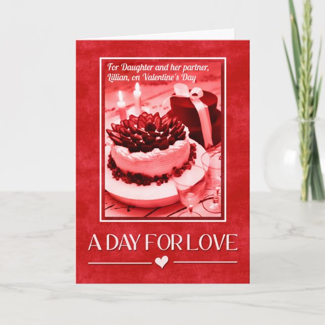 Cartes Pour Fêtes Annuelles pour la fille et son associé la Saint-Valentin (Devant)