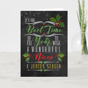 Cartes Pour Fêtes Annuelles pour la Nièce meilleur temps de l'année Noël table