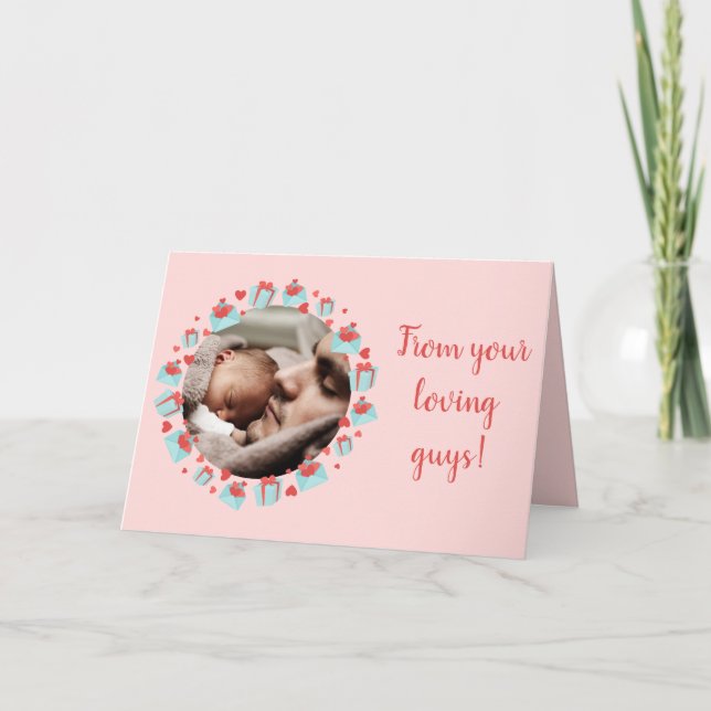 Cartes Pour Fêtes Annuelles Pour la nouvelle maman coeur cadeau mail rose Sain (Devant)