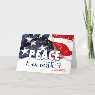Cartes Pour Fêtes Annuelles pour la police Paix sur terre Drapeau américain