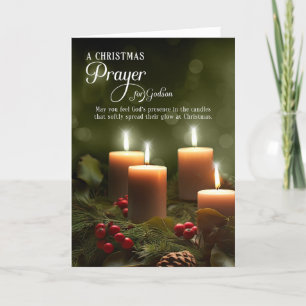 Cartes Pour Fêtes Annuelles pour la prière de Noël de Godson Chandelles chréti