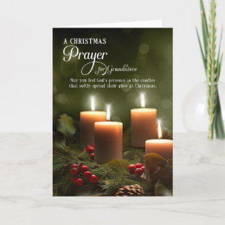Cartes Pour Fêtes Annuelles pour la prière de Noël de la grand-nièce Chandelle