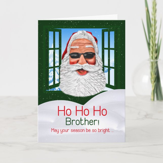 Cartes Pour Fêtes Annuelles pour le Cool Frère Hipster Père Noël Noël (Devant)