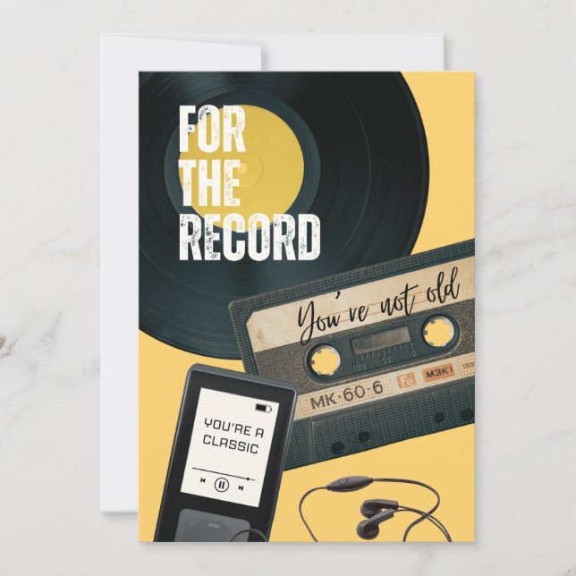 CARTES POUR FÊTES ANNUELLES POUR LE DOSSIER VOUS N'ÊTES PAS VIEUX VOUS ÊTES UN (Devant)