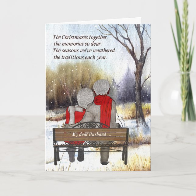 Cartes Pour Fêtes Annuelles pour le mari Africain-Américain aîné Couple (Devant)