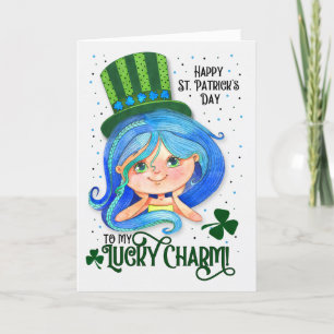 Cartes Pour Fêtes Annuelles Pour les filles St. Patrick's Day mignonne Irish L