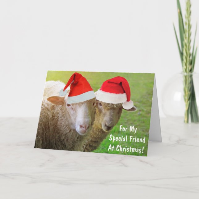 Cartes Pour Fêtes Annuelles Pour les moutons de Noël de l'ami (Devant)