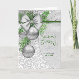Cartes Pour Fêtes Annuelles pour les vœux de Noël de l'enseignant Ornements en