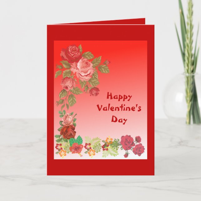 Cartes Pour Fêtes Annuelles Pour lui Saint Valentin Romantique Roses Rouges Pe (Devant)