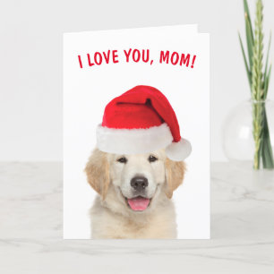 Cartes Pour Fêtes Annuelles Pour maman, Golden Retriever Christmas Card