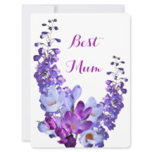 Pour maman joli crocus floral rétro chic violet
