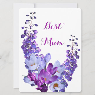 Cartes Pour Fêtes Annuelles Pour maman joli crocus floral rétro chic violet