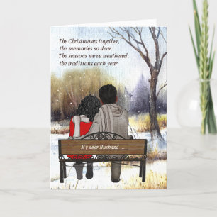Cartes Pour Fêtes Annuelles pour mari jeune couple afro-américain