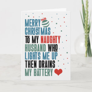 Cartes Pour Fêtes Annuelles pour mari pensées coquines Noël typographie