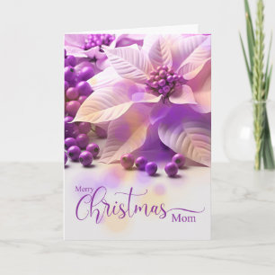 Cartes Pour Fêtes Annuelles pour Mère Lavande de Noël Purple Poinsetta