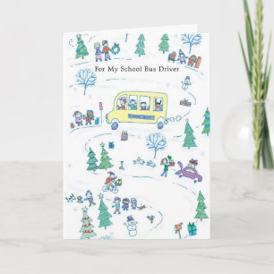 Cartes Pour Fêtes Annuelles Pour mon chauffeur d'autobus scolaire