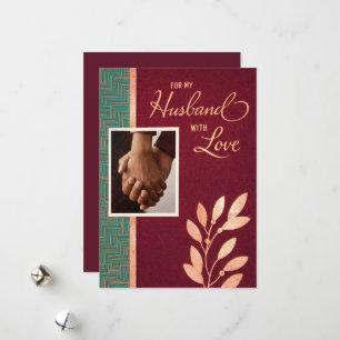 Cartes Pour Fêtes Annuelles Pour mon mari avec amour   Cadeau bordeaux élégant