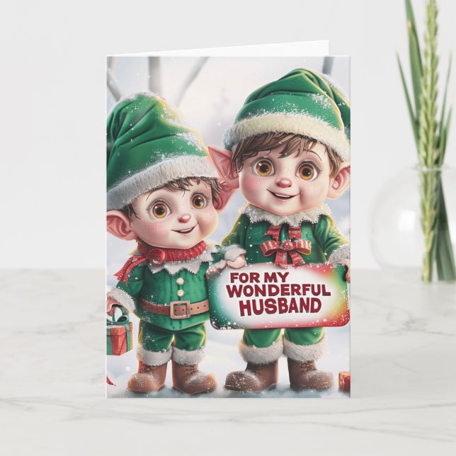 Cartes Pour Fêtes Annuelles Pour mon merveilleux mari, Noël LGBTQ (Devant)