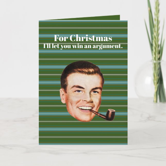 Cartes Pour Fêtes Annuelles Pour Noël, je vous laisse gagner un débat. (Devant)