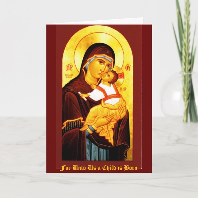 Cartes Pour Fêtes Annuelles Pour nous un enfant est né (Devant)