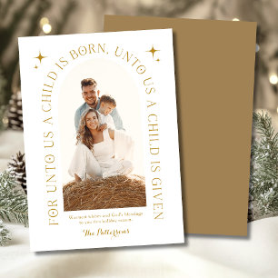 Cartes Pour Fêtes Annuelles Pour nous, un enfant nous est né, Photo de famille