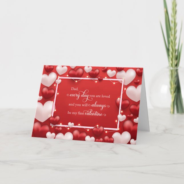Cartes Pour Fêtes Annuelles Pour Papa Valentine's Day Hearts (Devant)