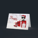 Cartes Pour Fêtes Annuelles pour Perfect Pet Sitter du chat<br><div class="desc">Cute petit chaton noir et blanc envoie les voeux de vacances à votre animal de compagnie préféré lorsque vous customisez le devant de la carte de Noël animal mignon.</div>