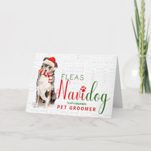 Cartes Pour Fêtes Annuelles pour Pet Goomer Australian Shepherd Nom de Noël
