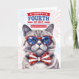 Cartes Pour Fêtes Annuelles pour petite fille 4 juillet chat patriotique migno