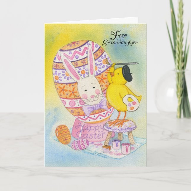 Cartes Pour Fêtes Annuelles Pour Petite-fille Joyeux bébé de Pâques poussin (Devant)