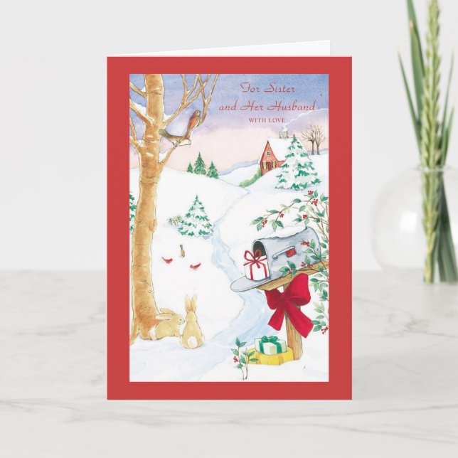 Cartes Pour Fêtes Annuelles Pour soeur et son mari avec amour (Devant)