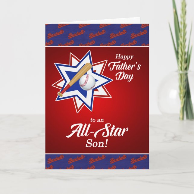 Cartes Pour Fêtes Annuelles pour Son All Star Baseball Fête des pères à thème (Devant)