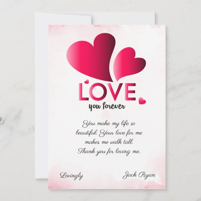 Cartes Pour Fêtes Annuelles pour toujours, mon amour DO-IT-YOURSELF (Devant)