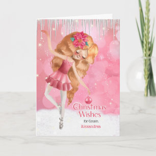 Cartes Pour Fêtes Annuelles pour un Cousin féminin jeune, un Noël de Ballerina