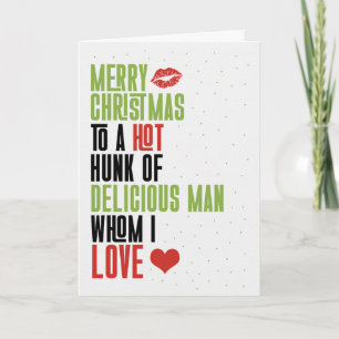 Cartes Pour Fêtes Annuelles pour un délicieux morceau d'homme à Noël romantiqu